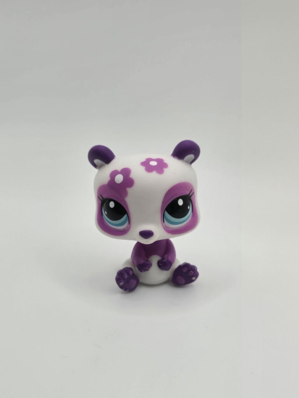 LITTLEST PET SHOP #2459 Purple Floral Print Bear LPS Hasbro Authentic